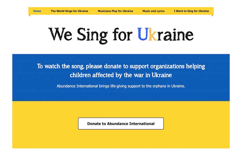 We Sing for Ukraine | PGT Web Design | Modern Business Websites